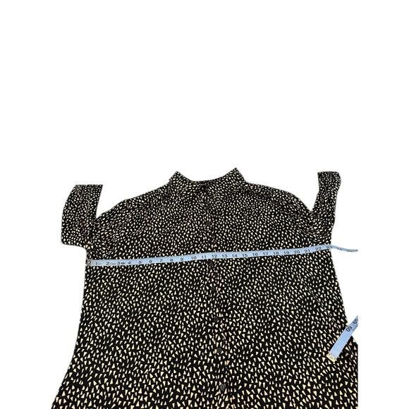 Long Tall Sally Button Up Blouse Peach Black Long Sleeve Work Relaxed Size‎ XL - Picture 9 of 11